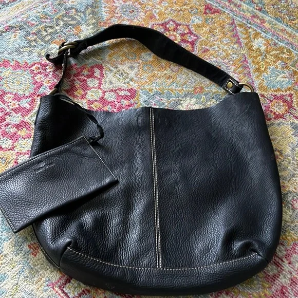 Gorgeous vintage Lucky Brand leather bag with matching pouch adjustable strap - Picture 1 of 8